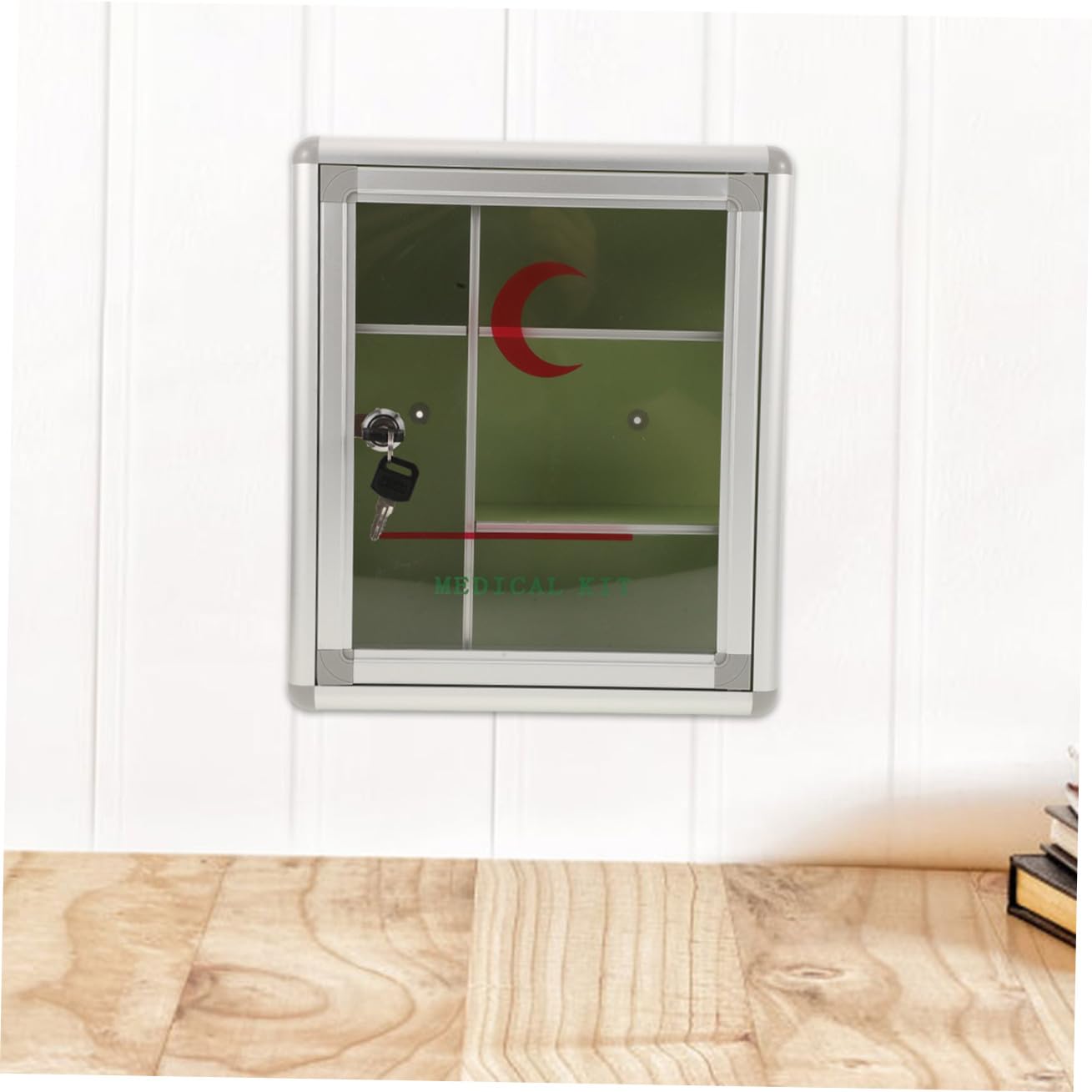 ULTECHNOVO Botiquín de Pared Pequeño con Cerradura para Medicamentos | Aleación de Aluminio y Tablero de Densidad, Almacenamiento Multifuncional, Uso Doméstico y Actividades al Aire Libre