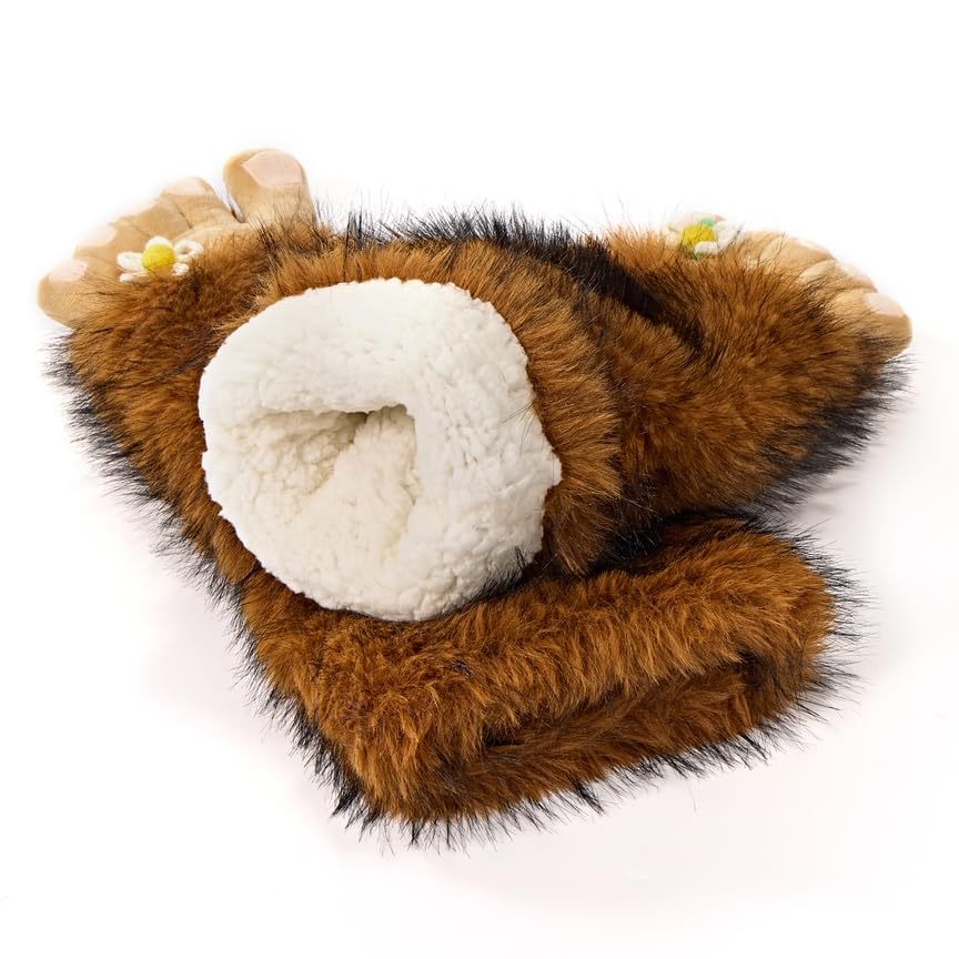 Image of ooohyeah Women's Fuzzy Animal Warm Slipper Socks, Cute Funny Cozy Non-Slip House Socks for Women, Size 5-10