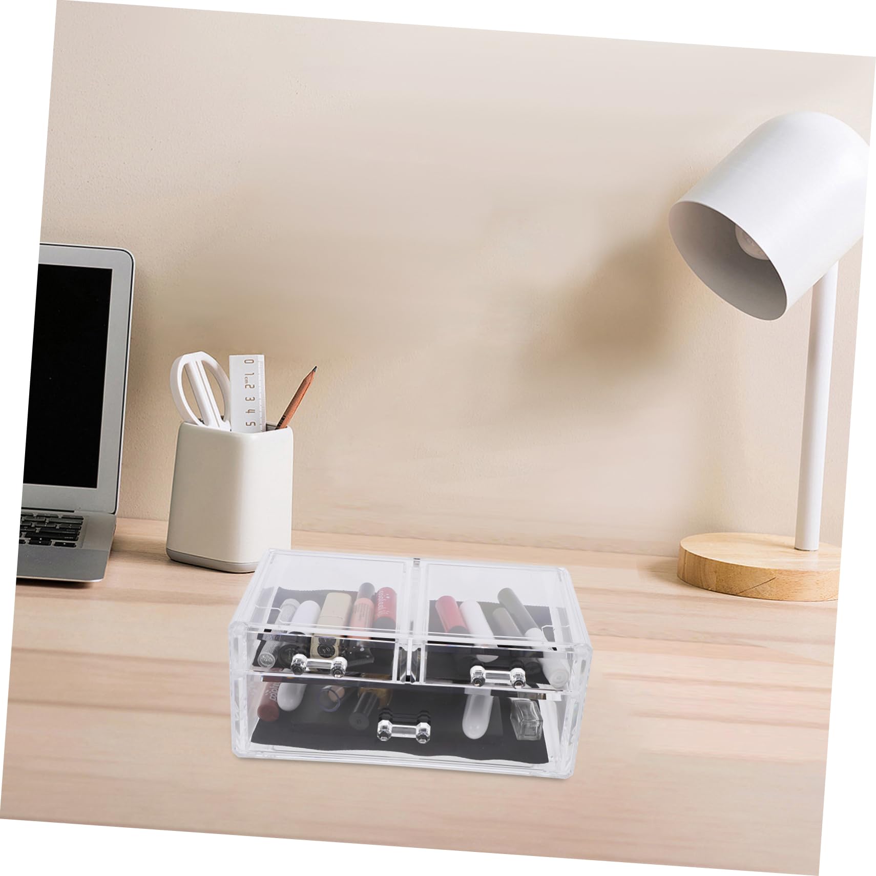 Housoutil Organizzatore di Trucco Acrilico Trasparente Contenitore per Trucchi e Cosmetici Accessori per Cura della Organizer per Bagno