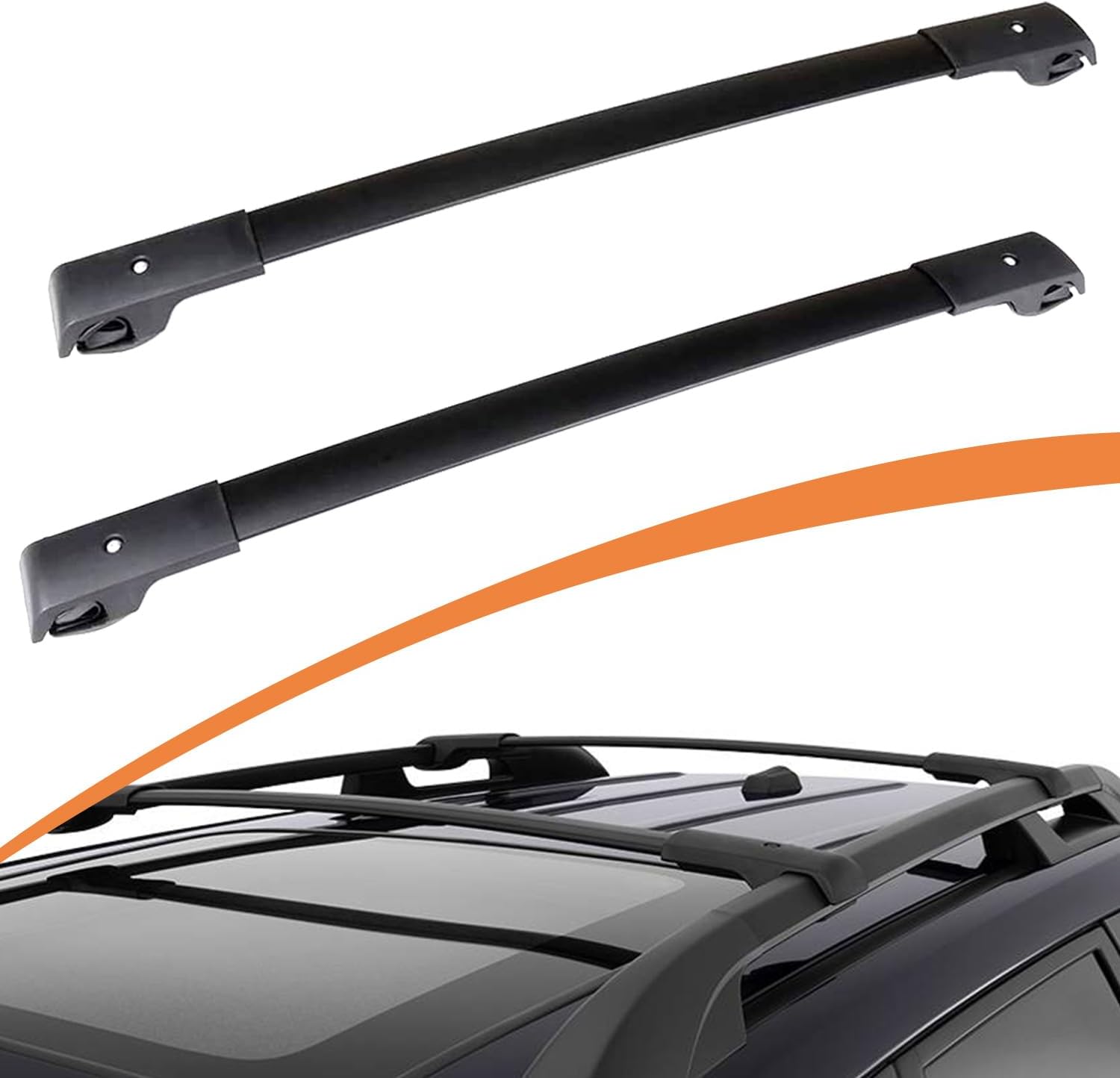 Roof Rack Cross Bars for 2009 2010 2011 2012 2013 Subaru Forester Crossbars Roof Rails Black Aluminum Replace Number E361SSC300