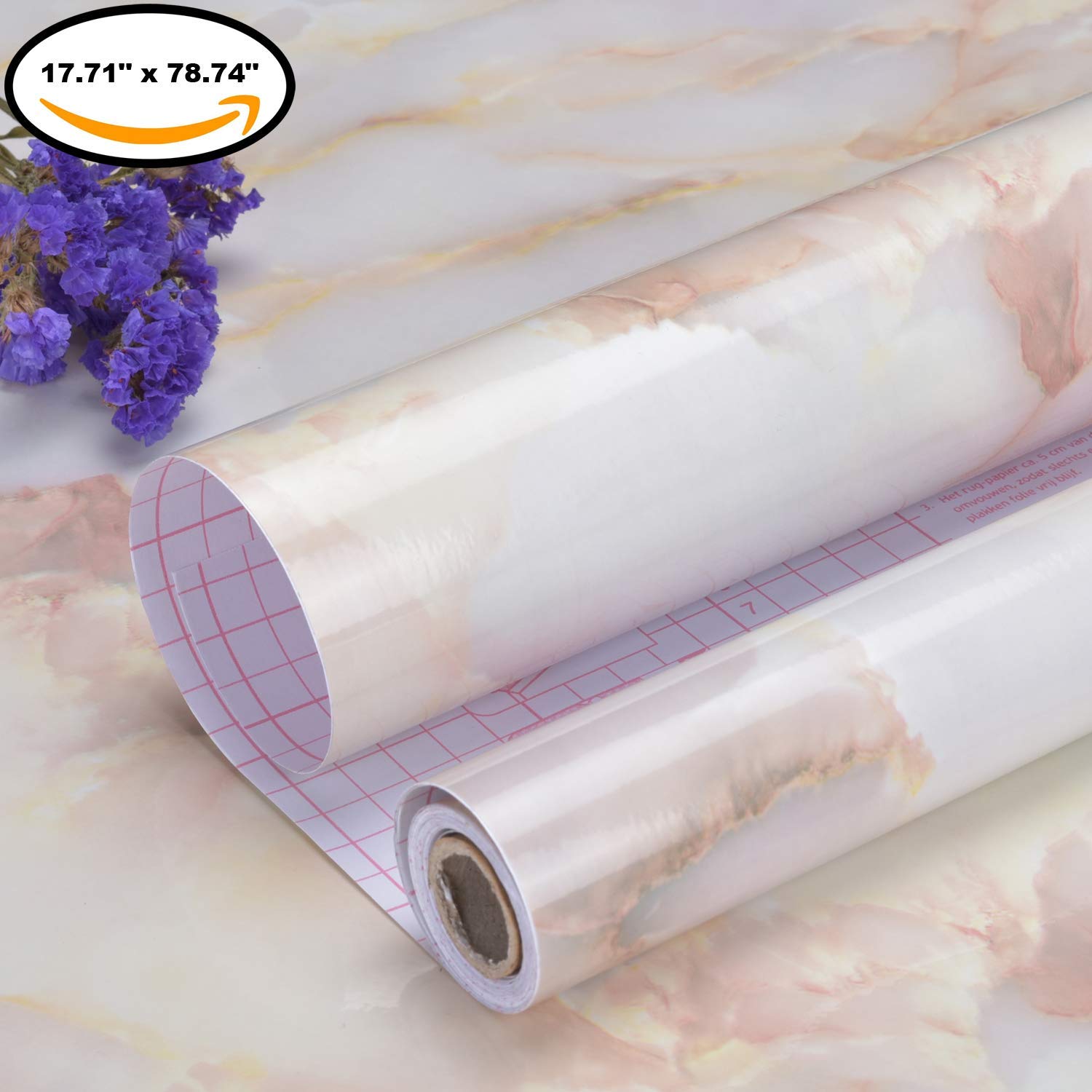 RHYDON Marble Contact Paper Countertops - Self Adhesive Shelf Drawer Liner - Decorative Contact Wallpaper - Waterproof, Peel and Stick, Easily Removable (24" x 78.74", Matt) 2