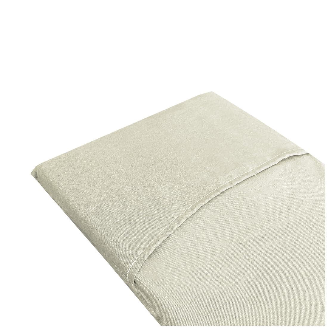 Acomoda Textil – Tumbona con Cojín Cabezal Enrollable 180x50x4 cm para Jardín Piscina, Playa, Balcón y Terraza. Colchón para Exterior Desenfundable, Portátil, Ligero y Cómodo. (Beige, 1 Ud)