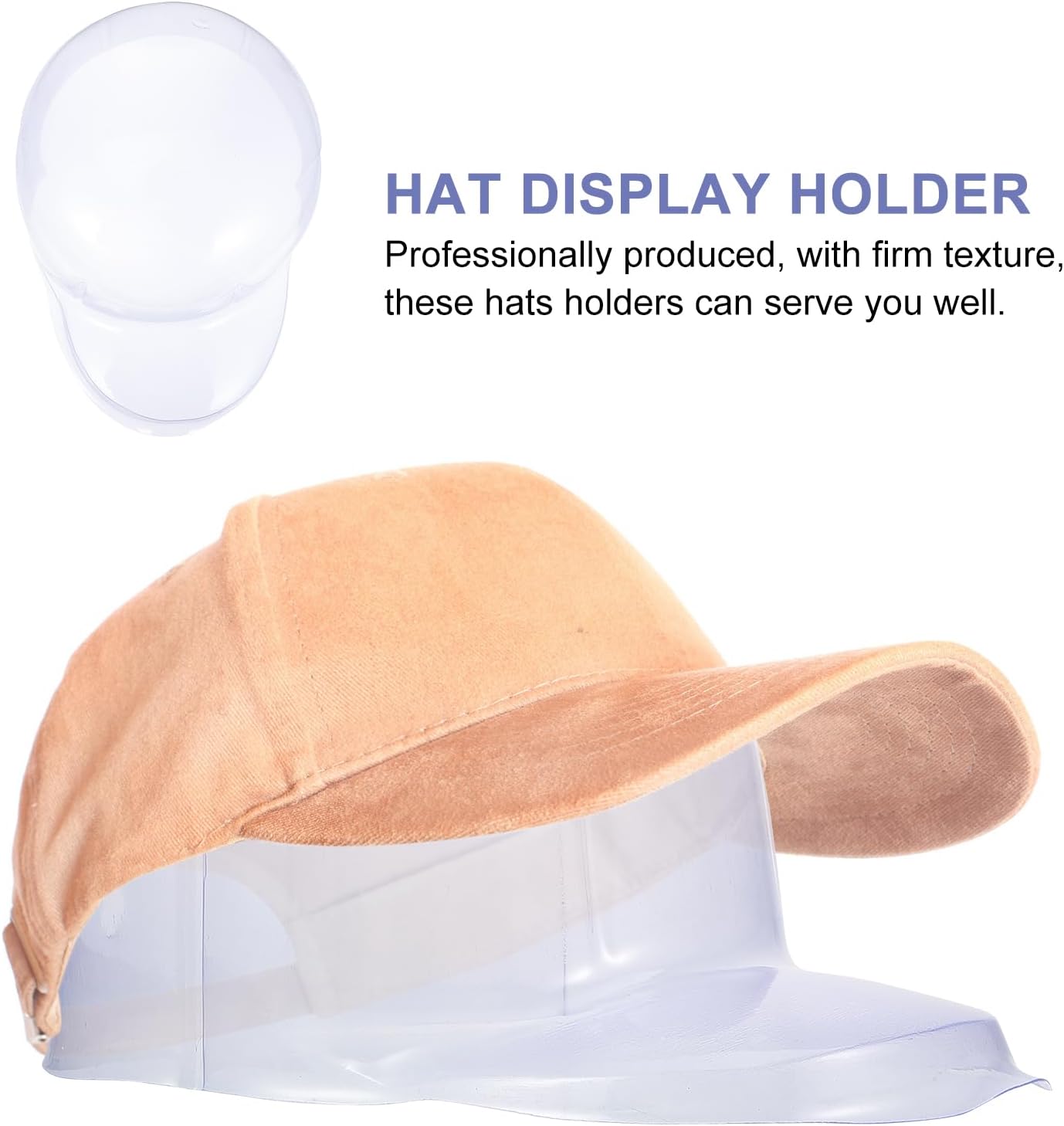 Amosfun Hat Support Stand 4.72X6.3X4.72 Inches Clear Plastic Baseball Cap Holder for Home Storage and Display Organizer