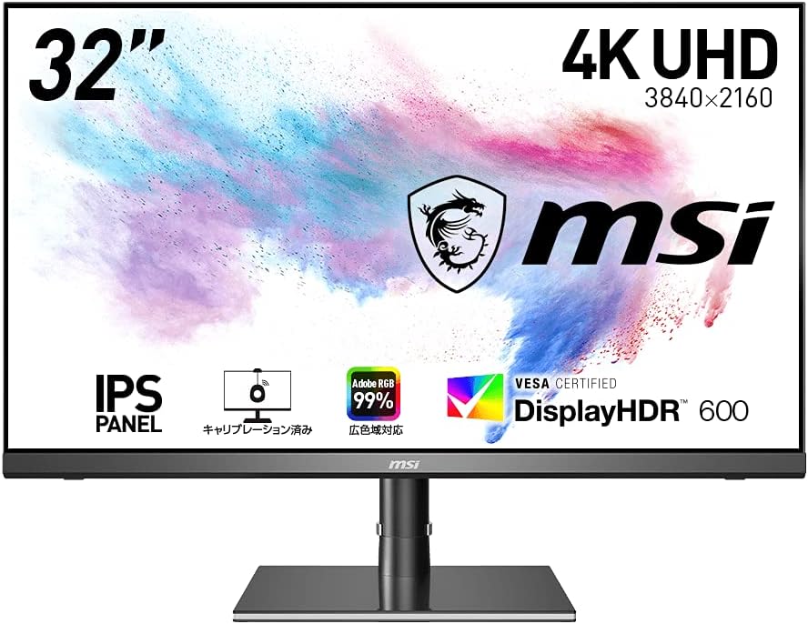 Creator PS321URV Creator Monitor, IPS Panel, Vivid Color Expression, Light Shielding Hood, 4K/32 Inch/HDR600 Compatible, Color Difference, E≤2/DCI-P3 Coverage, 98% SRGB Coverage, 89% Adobe RGB