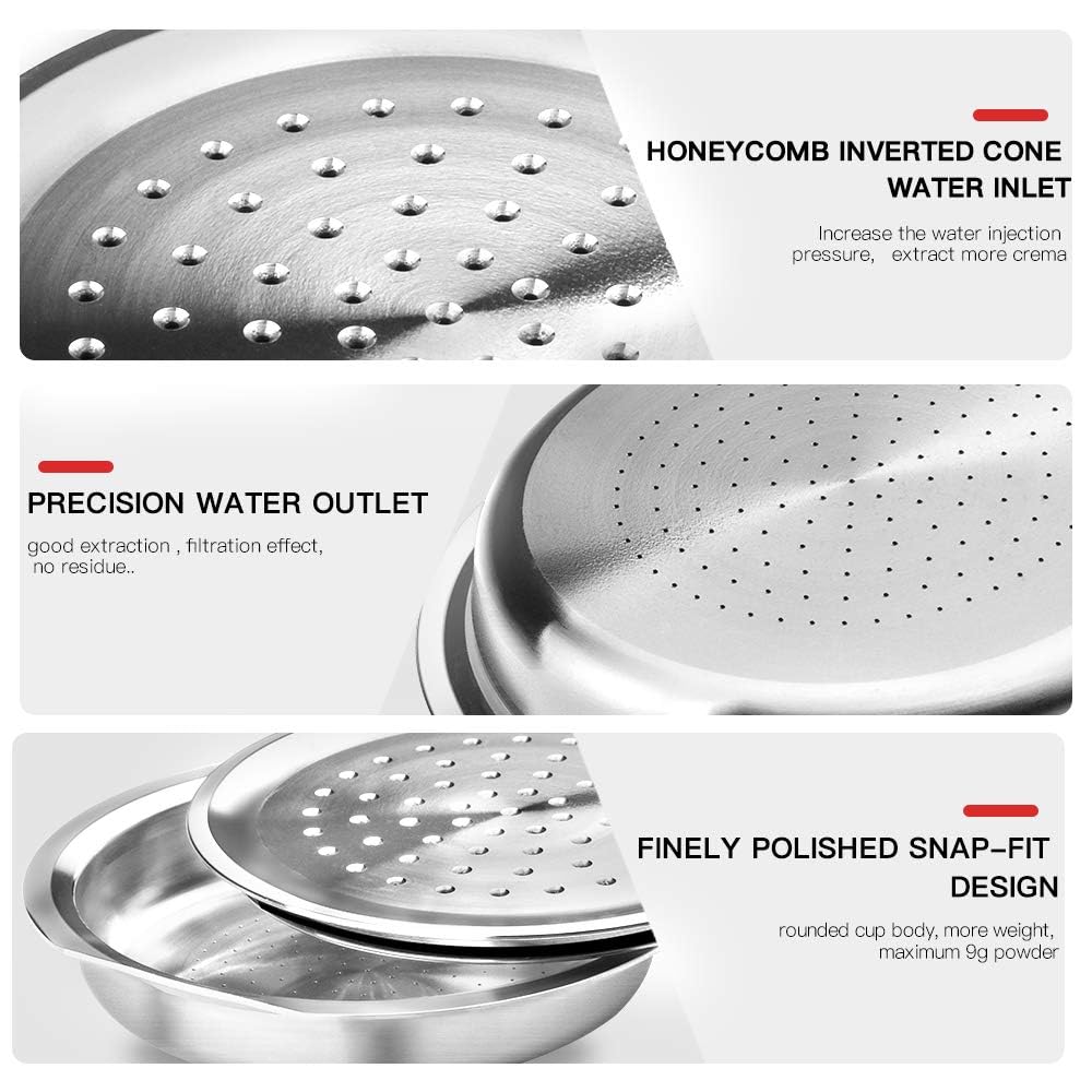 i Cafilas Cápsula de café rellenable de acero inoxidable para rellenar, compatible con Philips Senseo, cápsulas de recambio reutilizables para máquinas Philips Senseo (2 cápsulas de café+tamper)