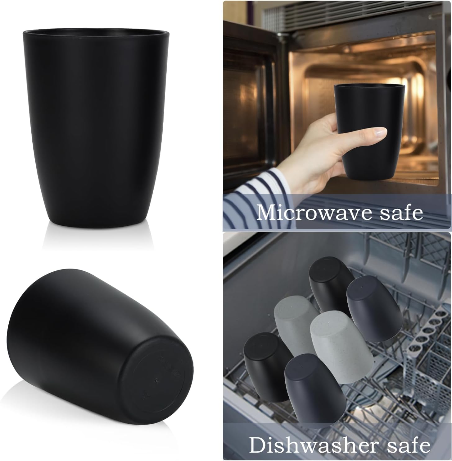 Wrova Wheat Straw Cups 8 PCS Good Alternative to Plastic Cups 20 oz Unbreakable Drinking Cups Reusable Tumbler Set Dishwasher Safe Water Glasses Classic Series - Image 7