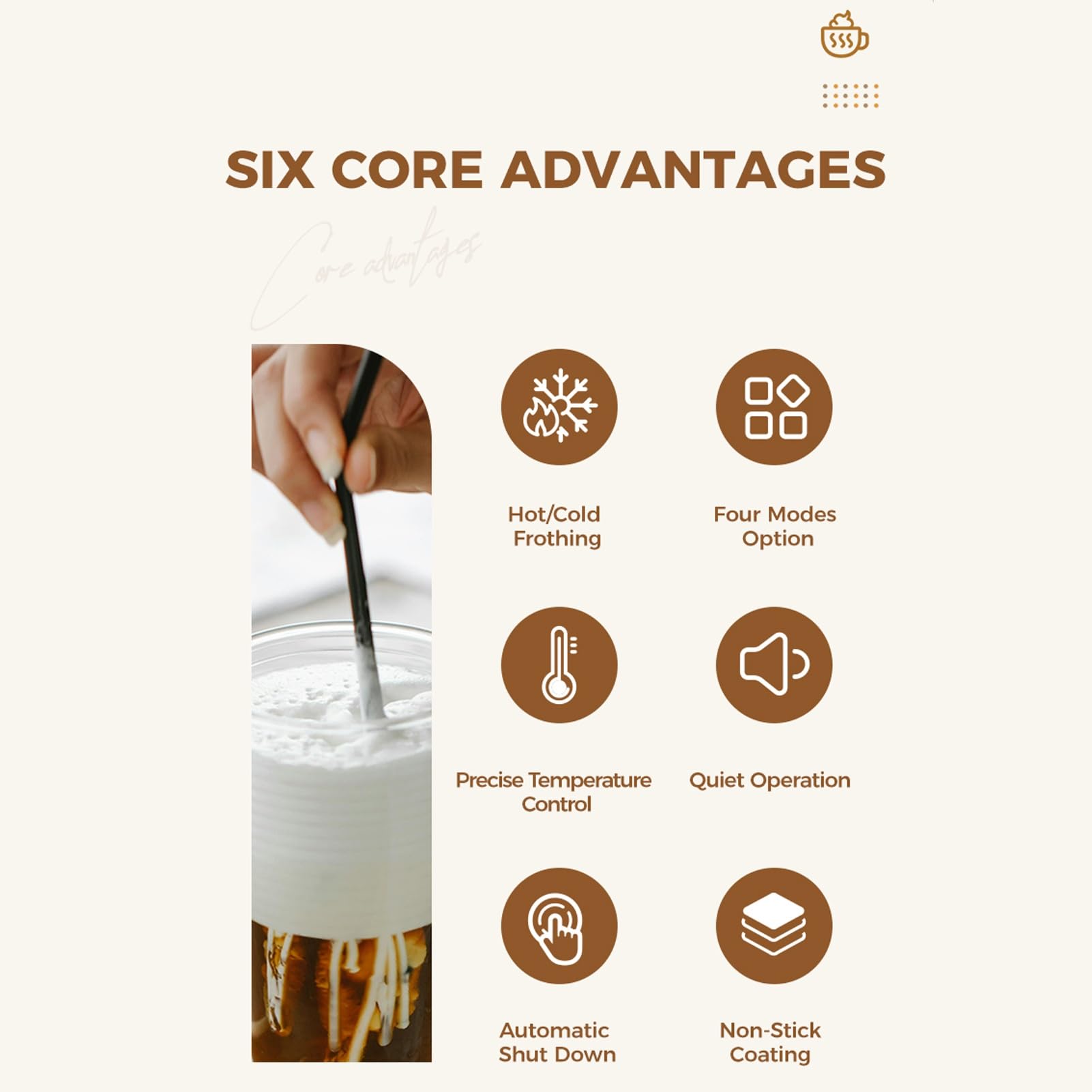 Elektryczny spieniacz do mleka 4 w 1, automatyczny spieniacz i parownik do mleka 240 ml, automatyczne wyłączanie kawy, latte cappuccino, macchiato