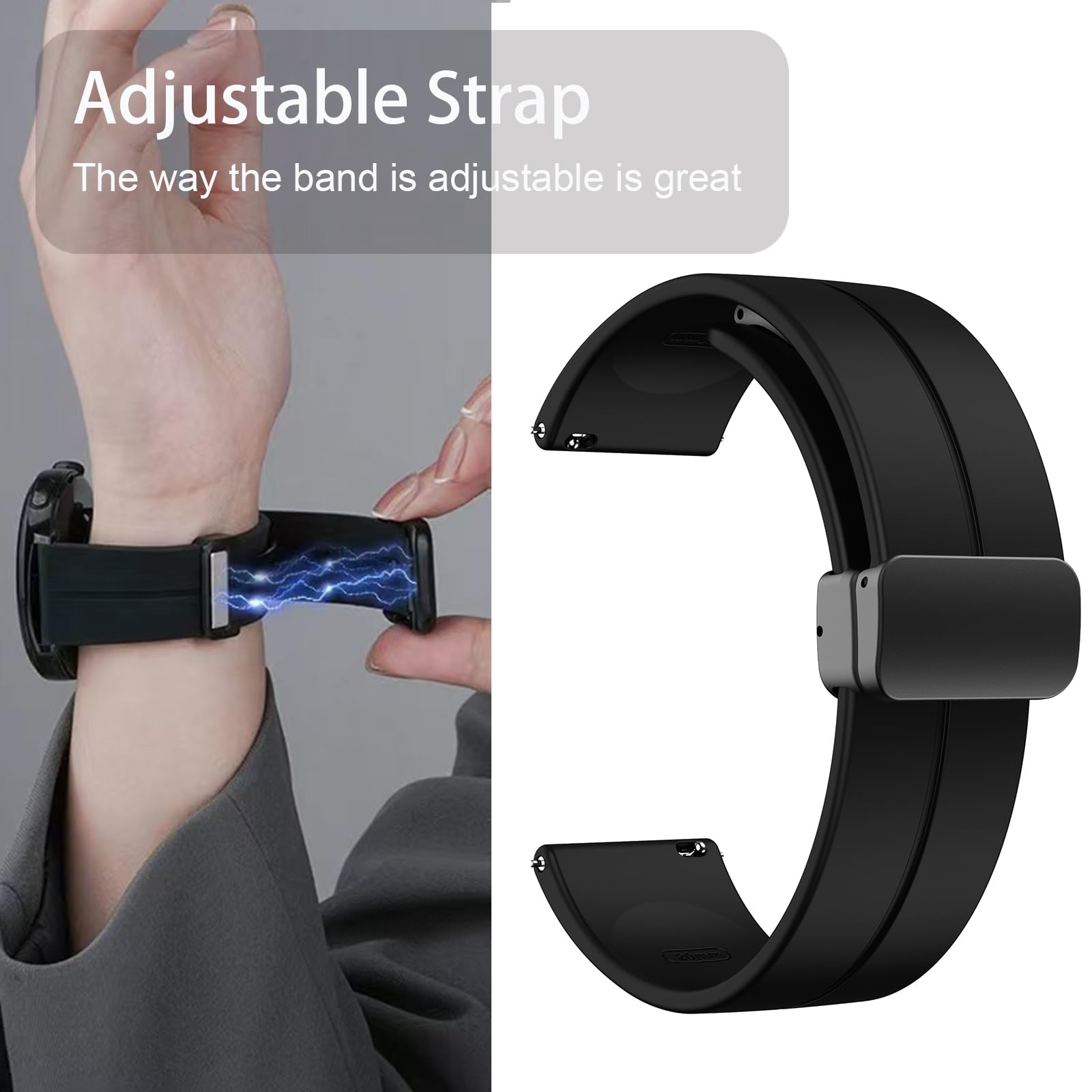 Blueshaweu Braccialetto compatibile con registratore vocale PLAUD NotePin, morbido silicone Dual Magnetic Regolabile Bracciali Compatibile con Registratore vocale PLAUD NotePin AI