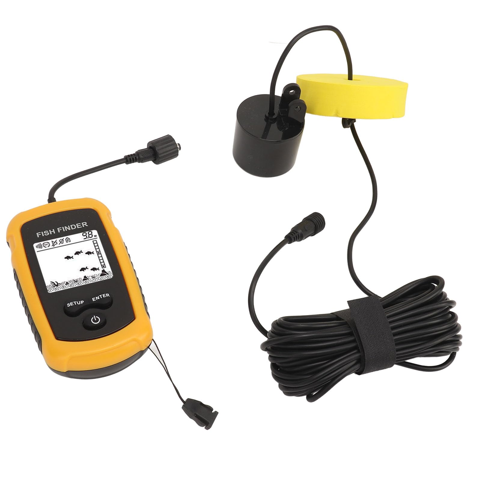 Srliya Ecoscandaglio Portatile per Pesci con Display LCD, Ecoscandaglio Portatile per Barca da Pesca, Kayak, Frequenza Sonar 200khz, Lanciabile