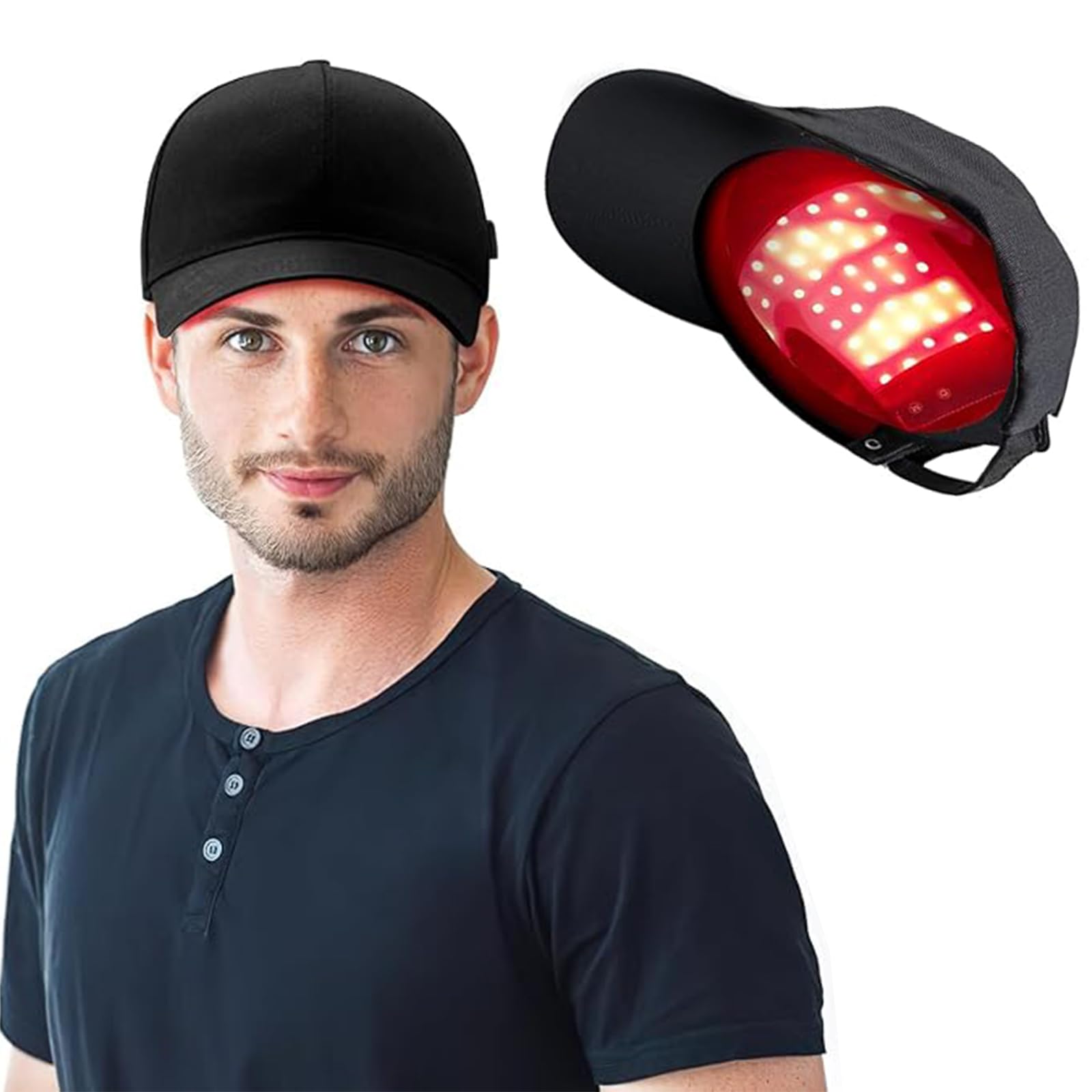 Casquette pour la repousse des cheveux, Irradiation de lumière rouge et bleue, augmente l'activité des follicules pileux, soins capillaires anti-chute de cheveux