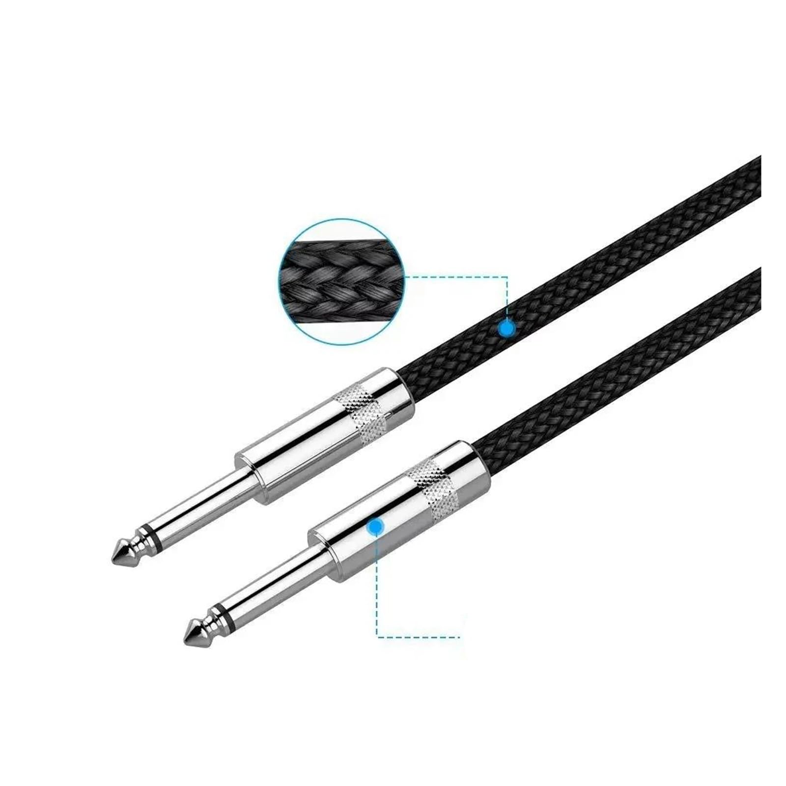 Kabel do gitary elektrycznej pleciony 90 stopni TS 6,5 mm kabel instrumentalny