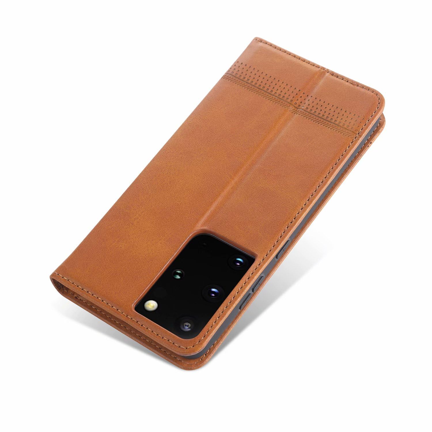 Generic Étui compatible avec iPhone Samsung Galaxy S20 Ultra (couleur : vert foncé) Étui élégant en cuir avec fermeture à rabat magnétique pour téléphone