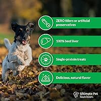 Vista 4 de ULTIMATE PET NUTRITION Nutra Bites - Golosinas crudas liofilizadas de un solo ingrediente para perros, 4 onzas, hígado de bisonte, hígado de res