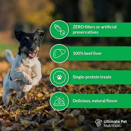 Miniatura 4 de ULTIMATE PET NUTRITION Nutra Bites - Golosinas crudas liofilizadas de un solo ingrediente para perros, 4 onzas, hígado de bisonte, hígado de res