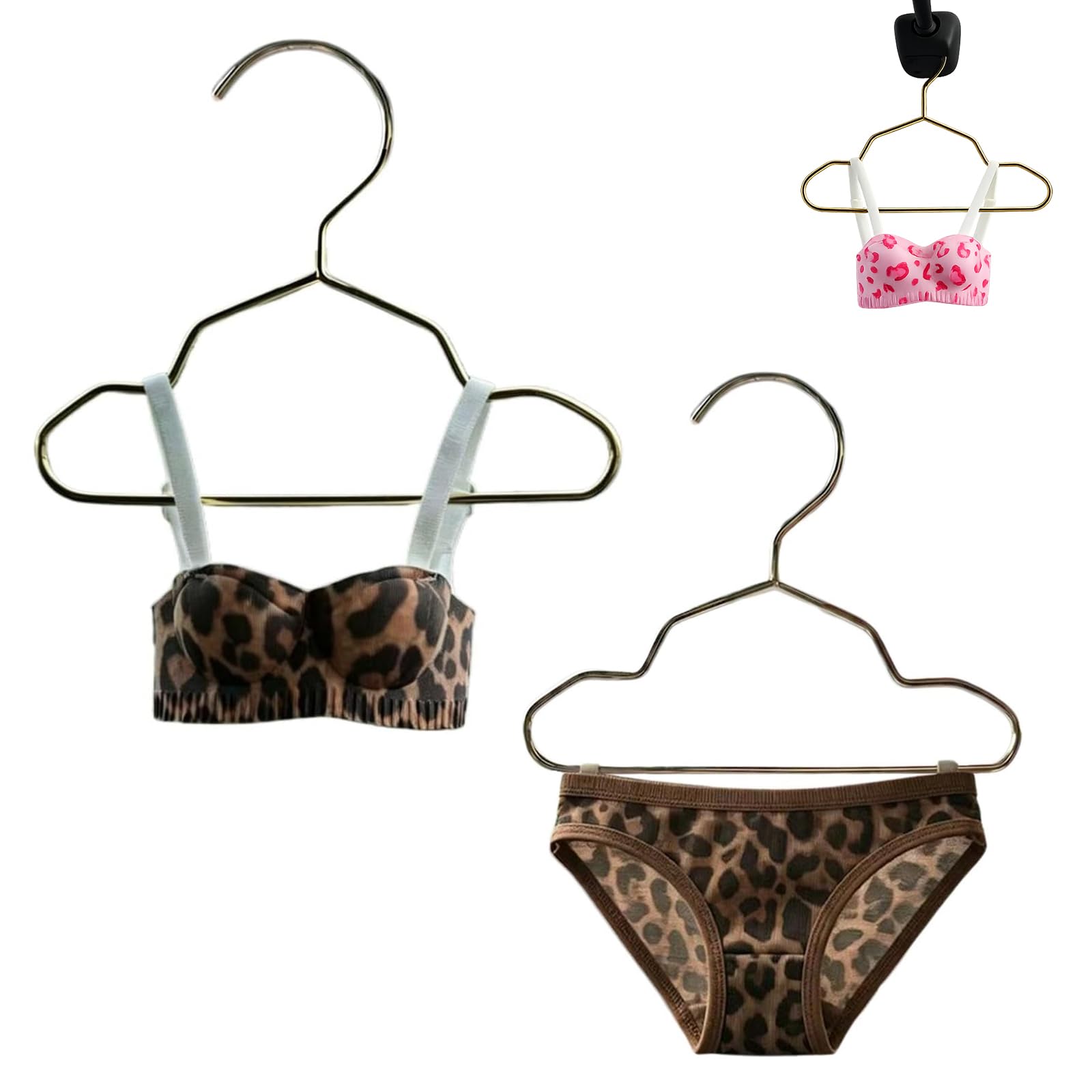 Mini Lingerie Car Hanging Ornament, Car Rearview Mirror Decor - Funny Underwear Charm with Hanger, Novelty Cute Little Bra/Briefs Interior Accessories, for Truck SUV RV Sedan (2-AE)