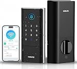 DESLOC K120 Fingerprint Smart Door Lock, Built-in WiFi, 16-Month Battery | GPT 3D Fingerprint Learns and Adapts for Faster Unlocking, with App Control, Auto Lock, IP65, and BHMA Grade 3 , Black
