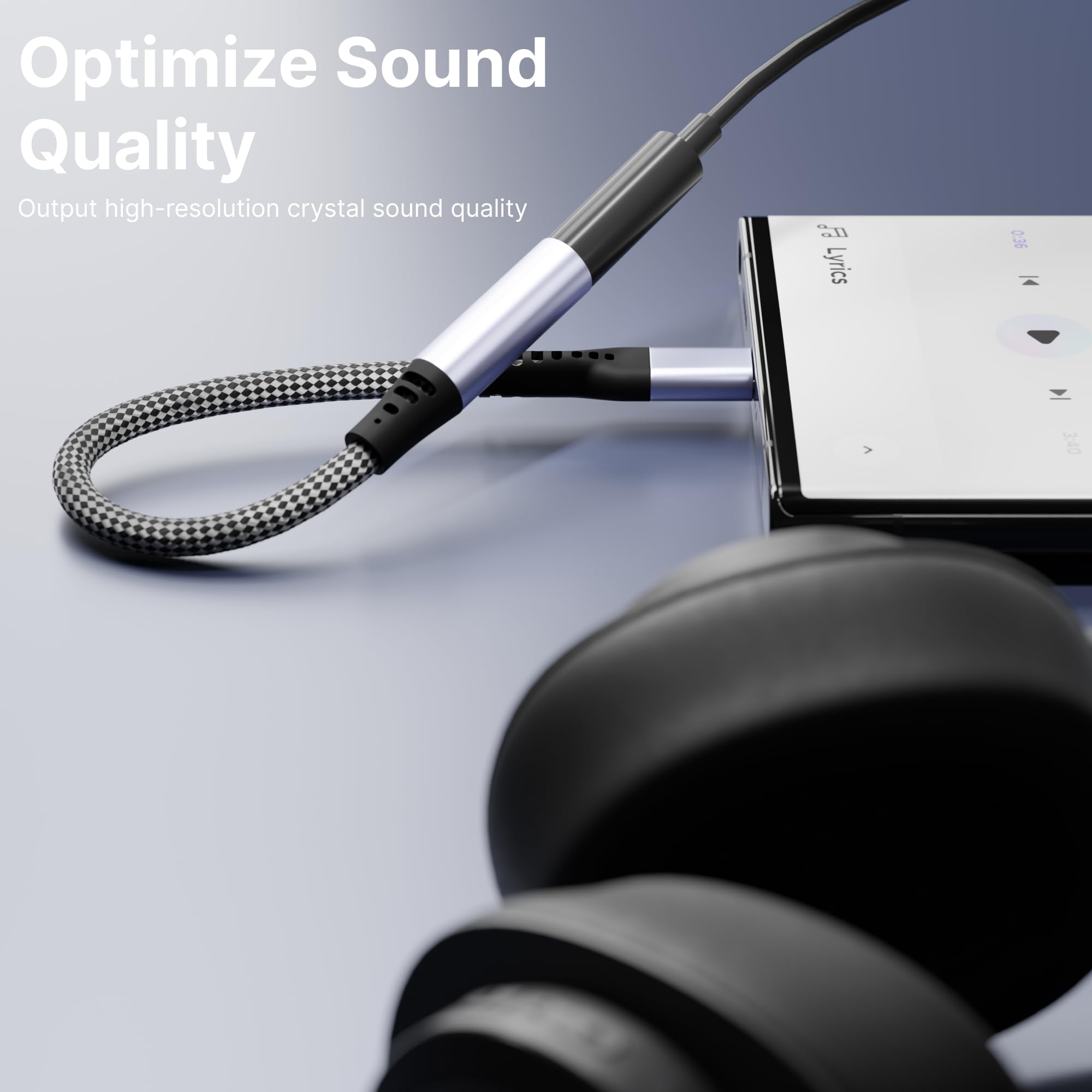 Type C to 3.5mm Audio Jack Adapter | AUX Headphone Converter with DAC — Amazon image 4