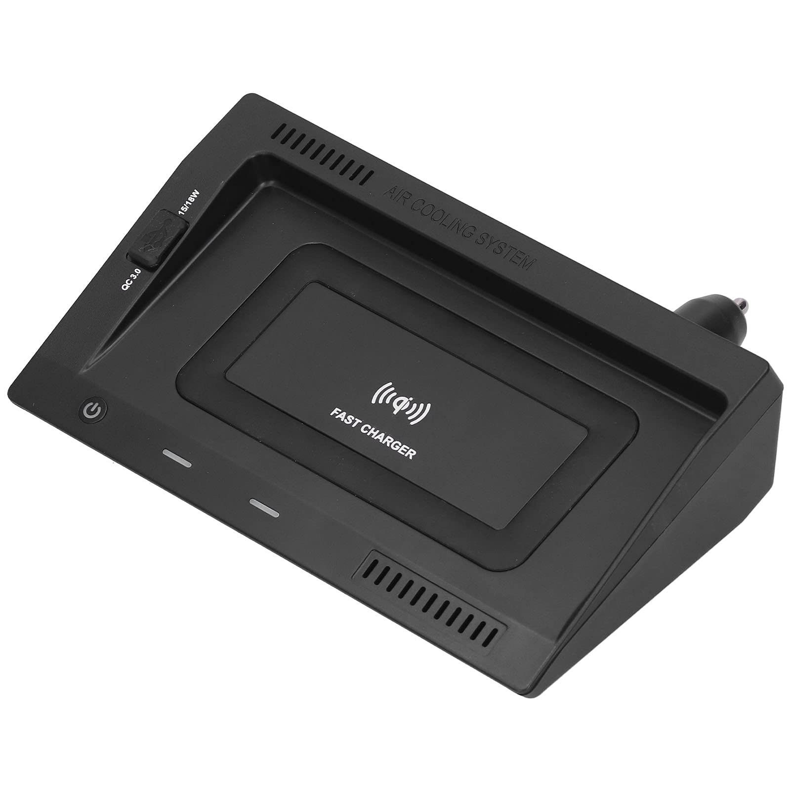 Bezprzewodowa ładowarka samochodowa 15 W i uchwyt na telefon komórkowy z portem USB QC3.0 18 W, podstawka do szybkiego ładowania Qi do pojazdów, automatyczna ochrona akumulatora,