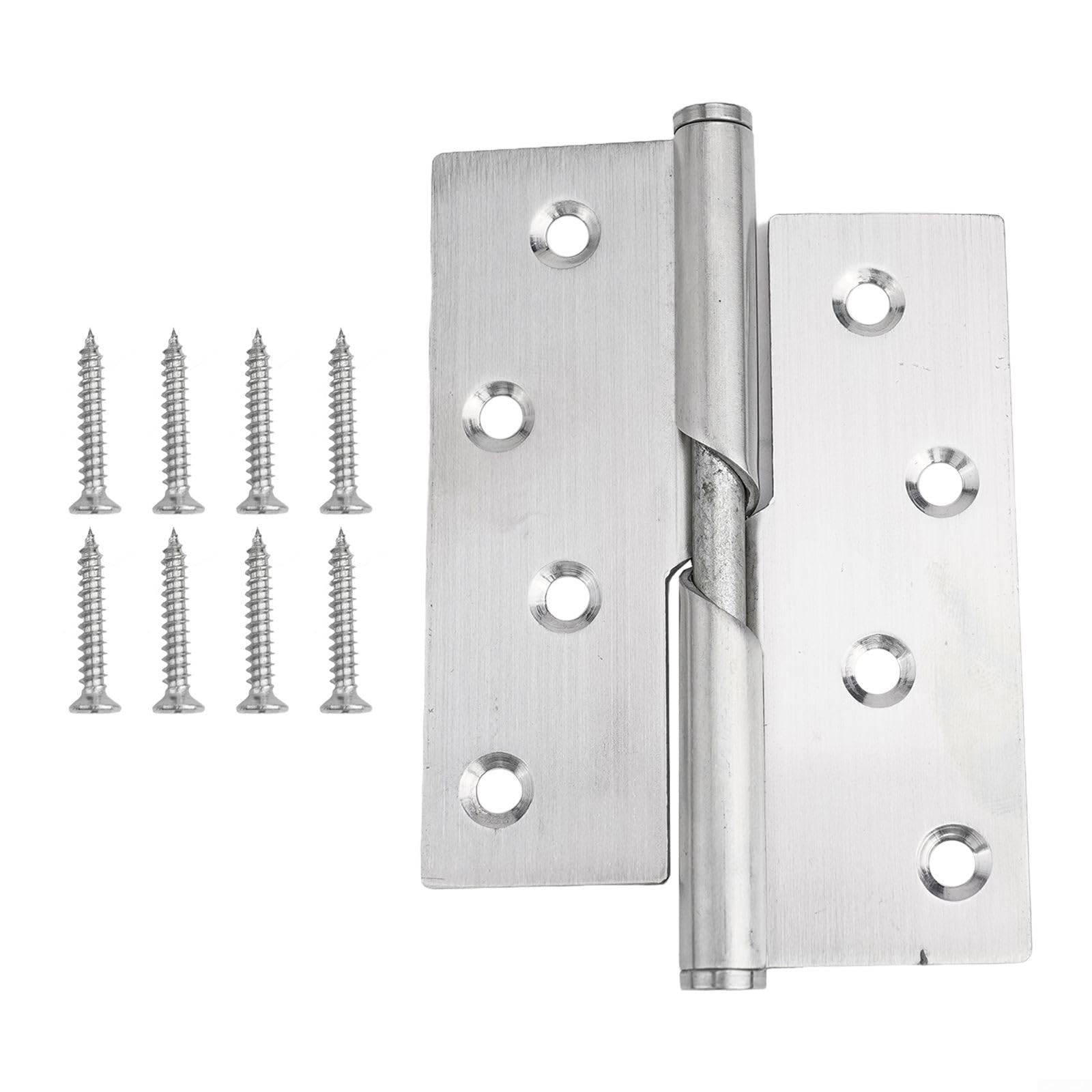 Stainless Steel Rising Door Hinge Left Right Handed Lift Off Butt Hinge for Interior Bathroom Toilet Room Doors 52x75mm/79x100mm(4 inch left)