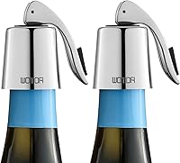 Vista 12 de WOTOR Tapones para botellas de vino de acero inoxidable con silicona, reutilizable, protector de vino y sellador decorativo de botellas, a prueba
