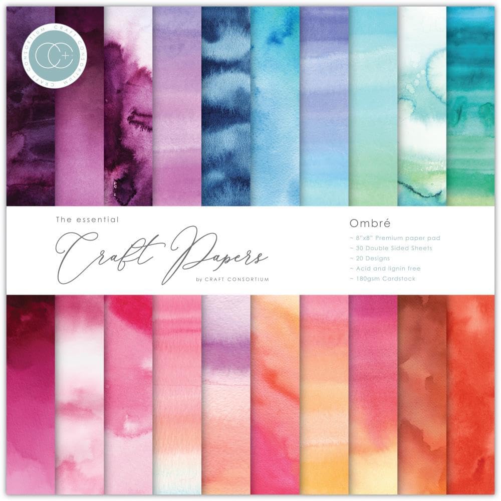 Papier double face ombré 20,3 cm Craft Consortium rigide pour découpes