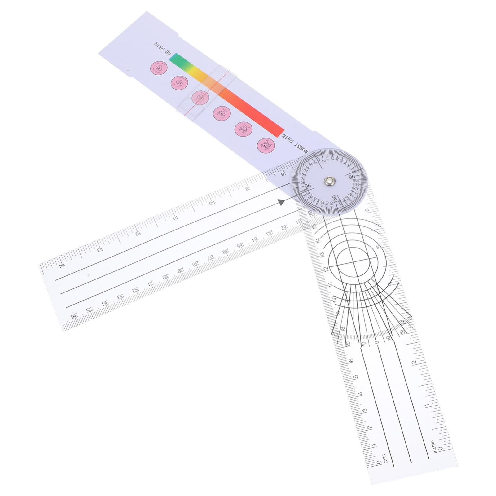 SOLUSTRE 3pcs Angle Ruler Goniometer Body Measuring Tool Protractor for Medical Professionals Home Use