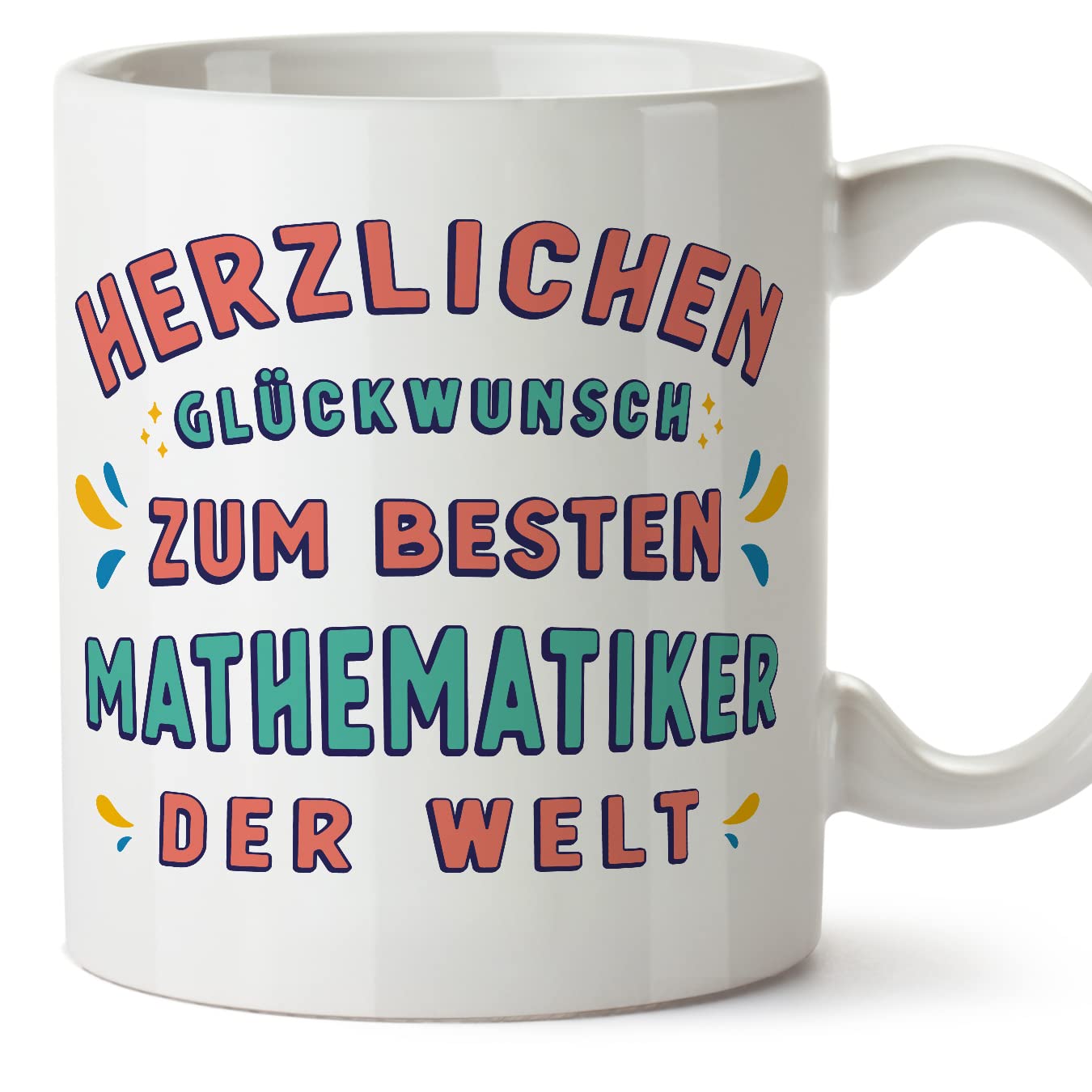 MUGFFINS Mathematician Man Mug - in German - Glückwunsch du bist der Beste - Funny Gift for Colleagues - Ceramic 11oz Mug