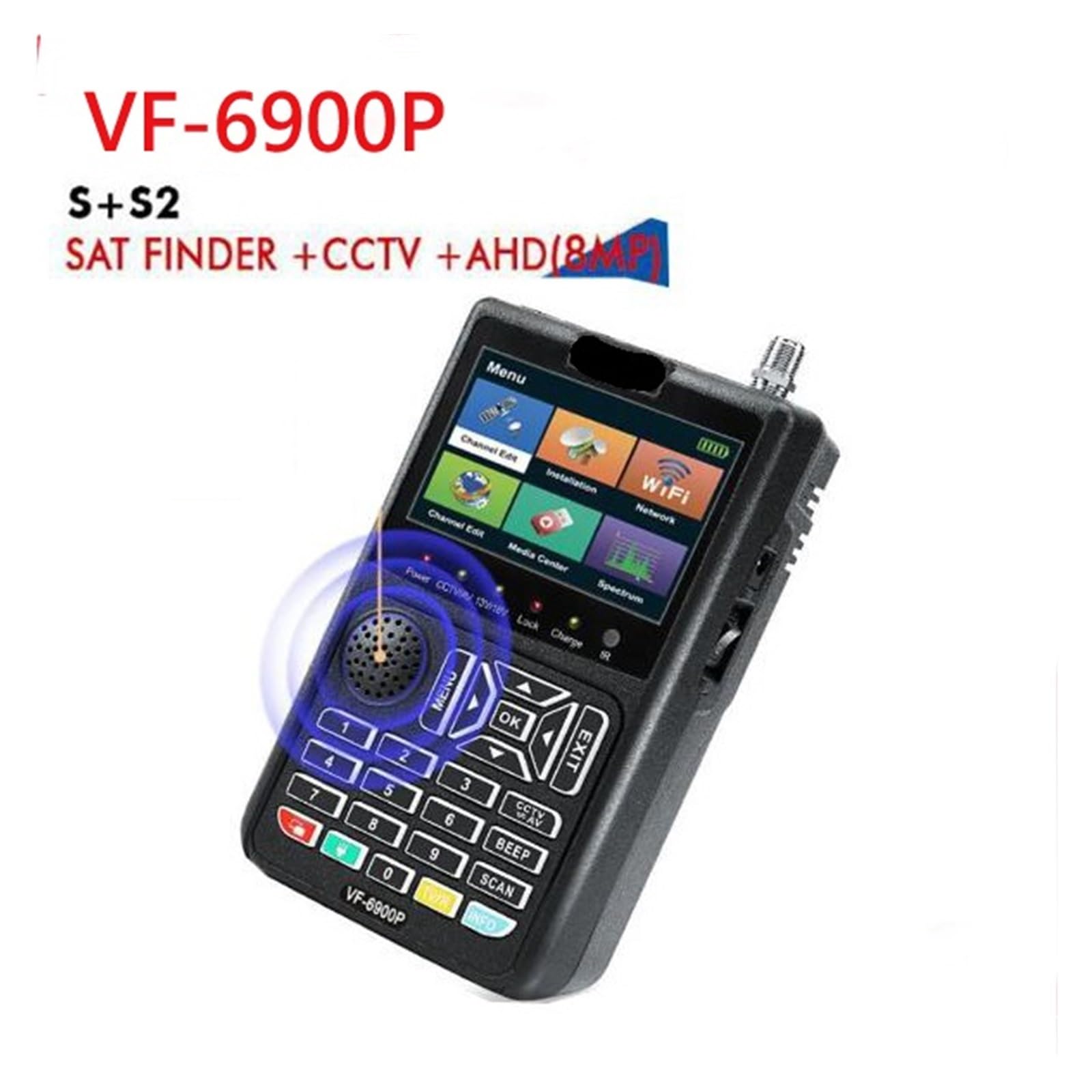 Appareil Reglage Antenne TNT, Détecteur de satellite numérique HD VF-6900 DVB-S/DVB-S2, écran LCD TFT 3,5 pouces, for récepteur TV, compatible avec ST-5150 et KPT-716TS