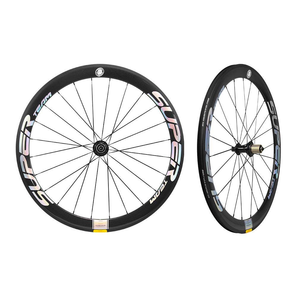 SUPER TEAM カーボンホイール リムブレーキ 700C 50ミリ Amazon | Superteamカーボンホイール50mmクリンチャー700cバイク