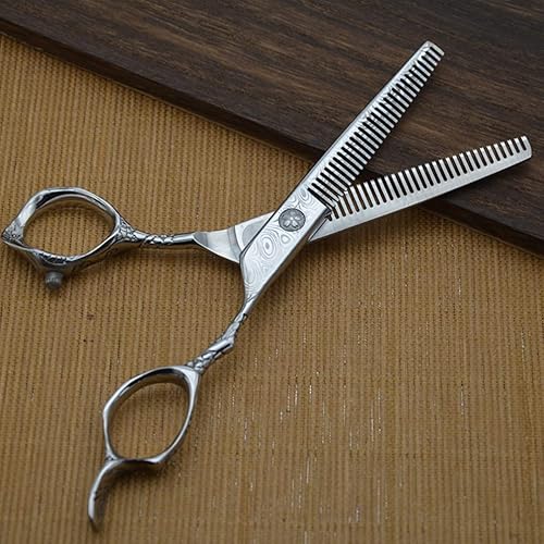 Miniatura 5 de Tijeras de corte de pelo de acero de dos lados para adelgazar los dientes de corte de peluquería peluquería peluquería salón de afeitar para el