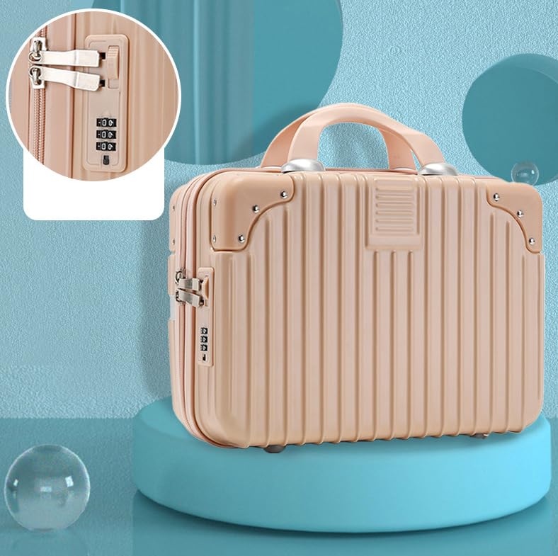 Image of Makeup Case Suitcase, Mini Bag, Mini Hard Shell Travel Luggage, Women Portable Water Proof Carrying Suitcase, Organizer Bag, Small Hard Shell Cosmetic Lugge Bag, Water Proof (B-Skin)