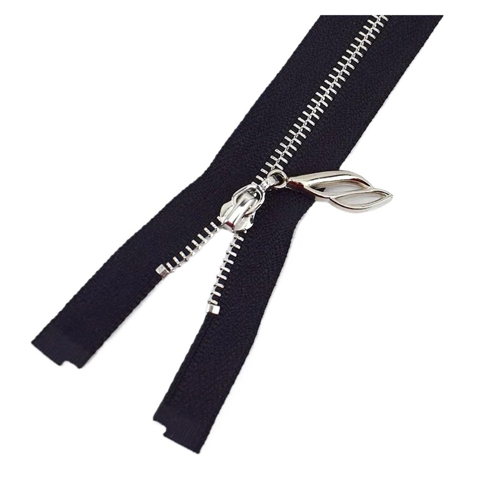 5Pcs 3# Metal Zipper for Sewing 20-25cm Close-End Zippers Silver Tooth Bag Decor Zip DIY Garment Accessories(ZA078-Black,Close-End-20cm)