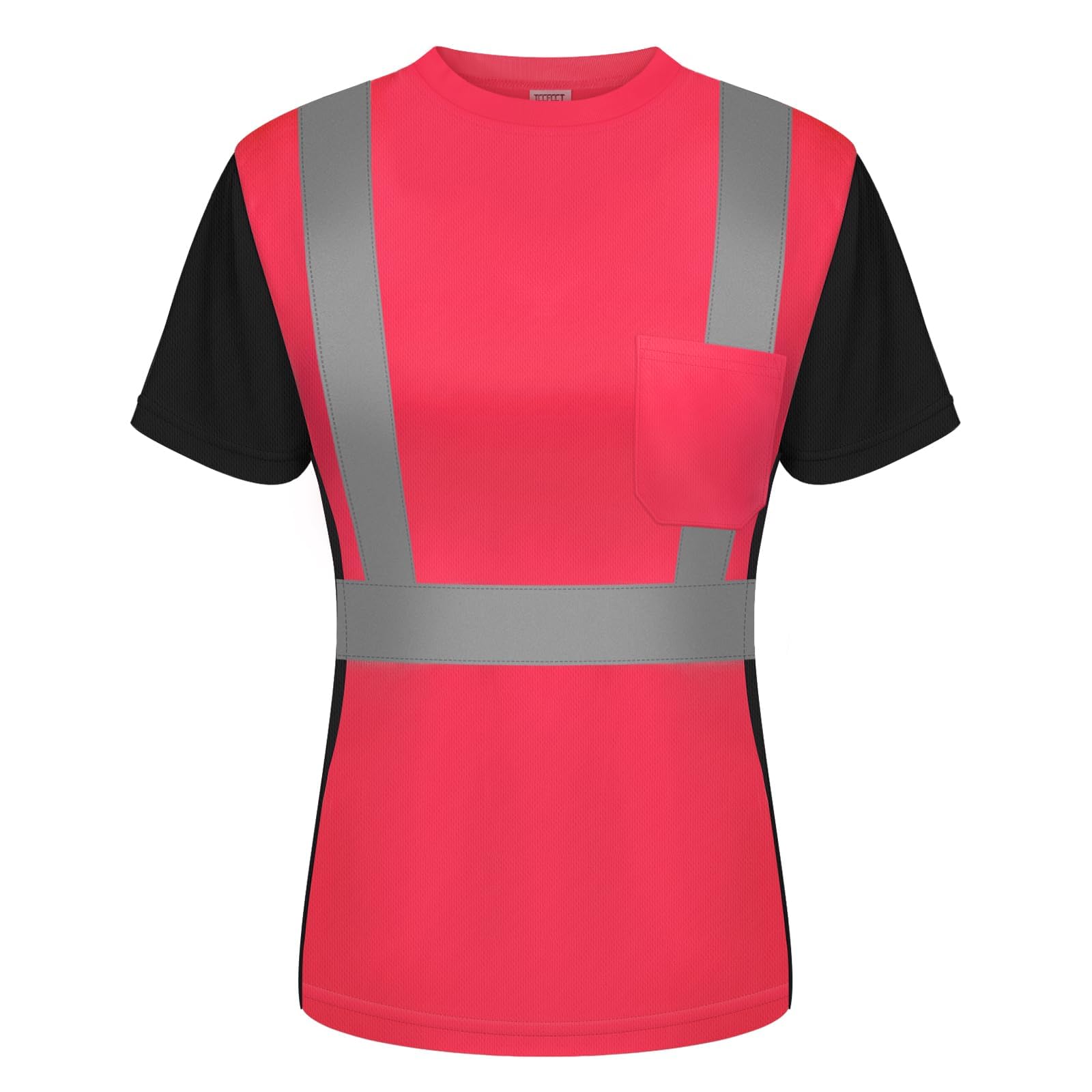 TCCFCCT Safety Shirt for Women, Class 3 Safety Shirts for Women with Reflective, Hi Vis Shirts for Women Construction Work, Night Working, Quick