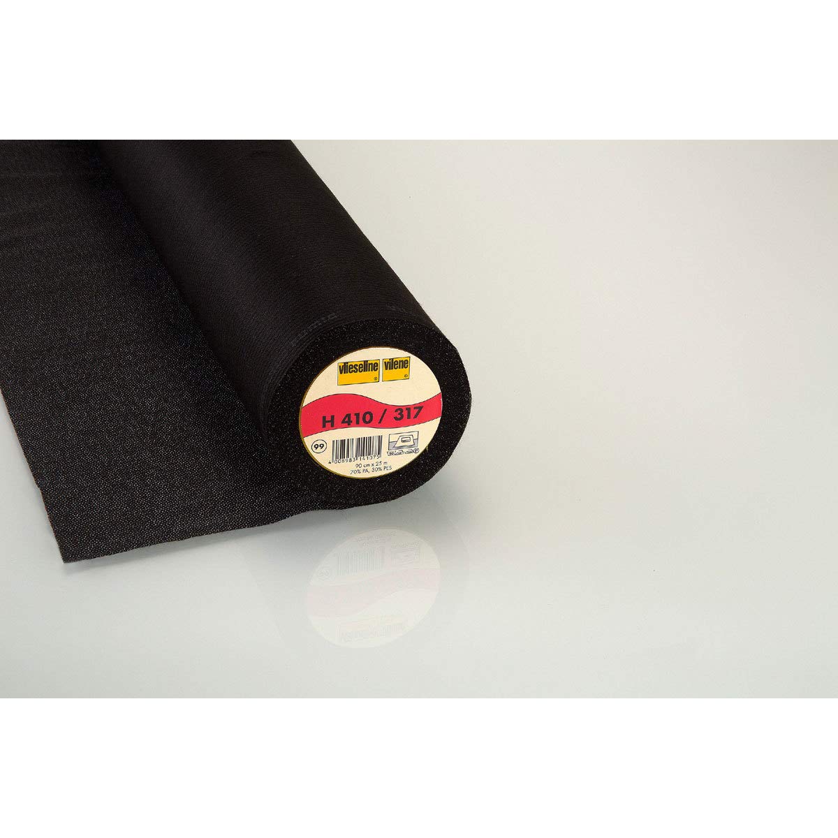 Vlieseline 229250 H410 Ironing Insert, Black, 25 x 0.9 m