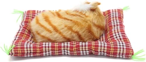 Miniatura 5 de 2 piezas de gato dormido en la almohadilla, lindo gatito en almohadilla con sonidos de maullidos decoración de mano juguete de regalo para niños y