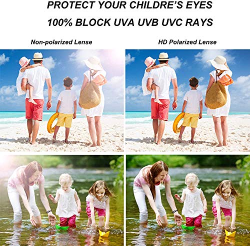 Kids Polarized Sunglasses TPEE Unbreakable Frame Sports Baseball Cycling Beach Glasses for Boys Girls Age 3-7 6