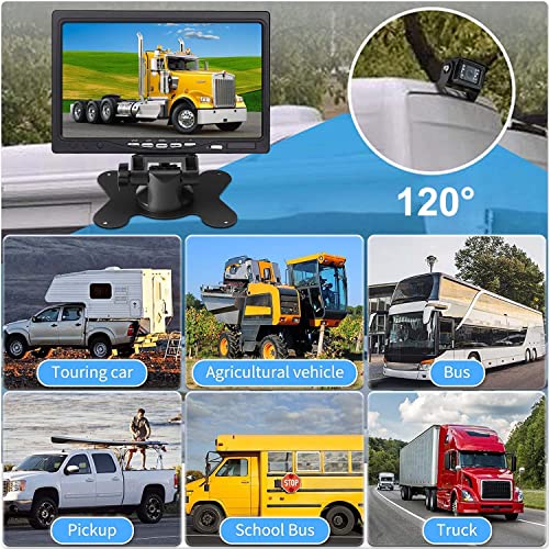 Backup Camera System Kit 7 Inch Car Tft Lcd Monitor Rear View Camera Ip67 Waterproof Infrared Night Vision Reversing Camera With 15M Cable For Large Bus/Rv/Trailer/Truck #TOP7