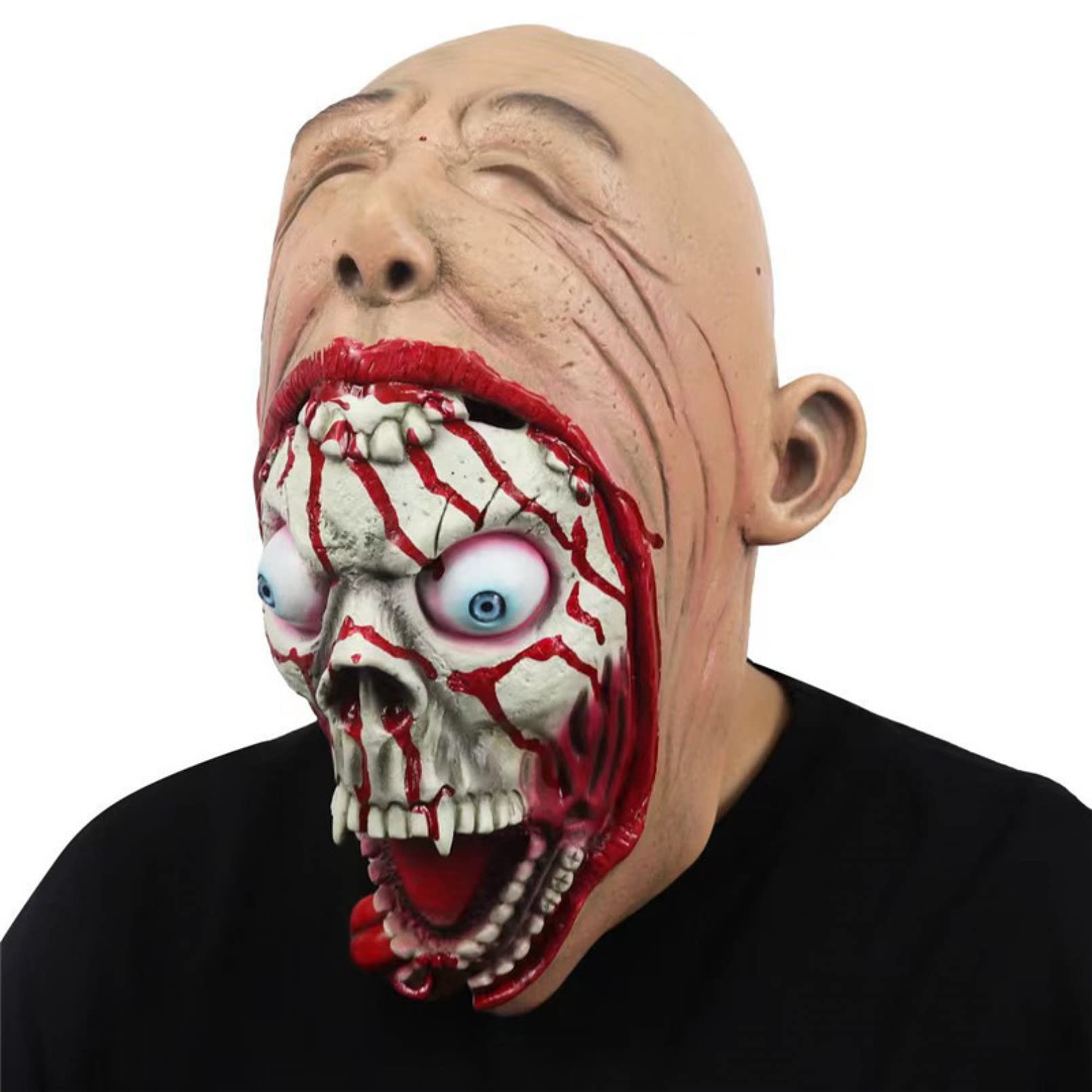 Maska cosplay maska Halloween horror straszne usta zombie maska lateksowe nakrycie głowy kostium dla dorosłych nakrycie głowy rekwizyty