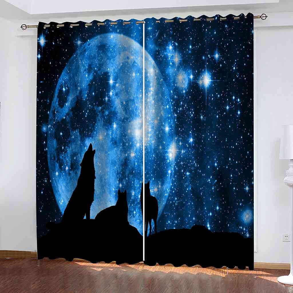 Rideau occultant loup isolant thermique et phonique pour chambre d'enfant