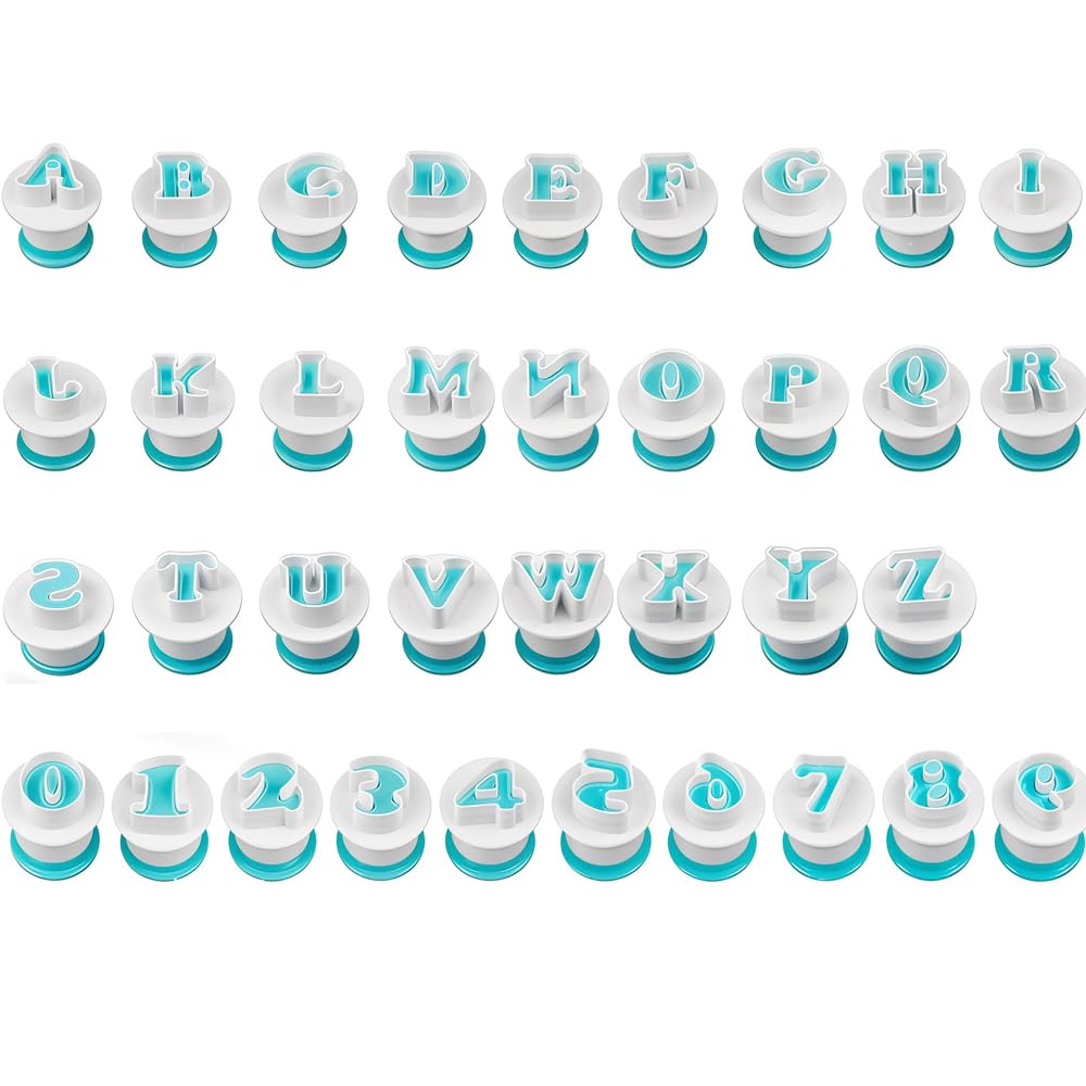 MEOAlBkey 36Pcs Fondant Letter and Number Cutters Set