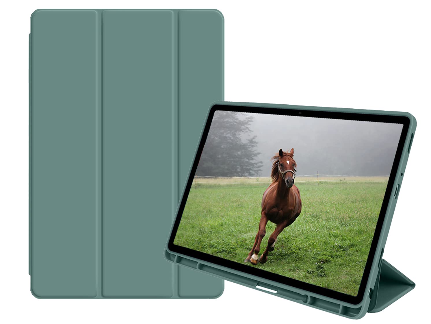ORRINKART Smart Case Cover for Samsung Galaxy Tab A7 10.4 Inch 2020 Model [SM-T500 / SM-T505] S-Pen (Pencil) Holder Tri-Fold PU Leather Case - Midnight Green (B09GW284N8) Amazon Price History, Amazon Price Tracker