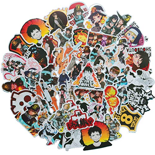 fire Force Anime Sticker Pack of 50 Stickers - Waterproof Durable Stickers Classic Japanese Anime Stickers for Water Bottles Computers Laptops (fire Force Anime)