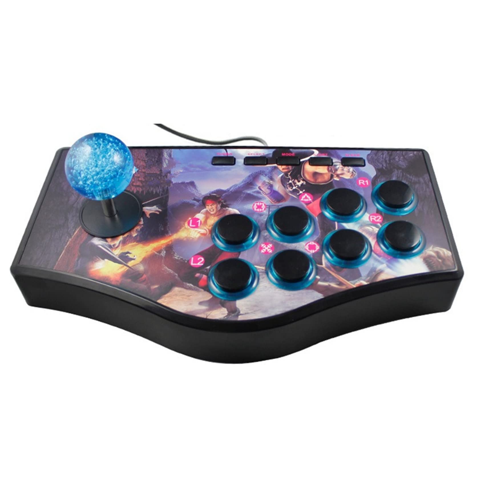 2X Retro Arcade Game Rocker Controller Joystick USB dla Ps2 / / Pc/Android Smart TV Wbudowany Wibrator OśMiokierunkowy Joystick (A)