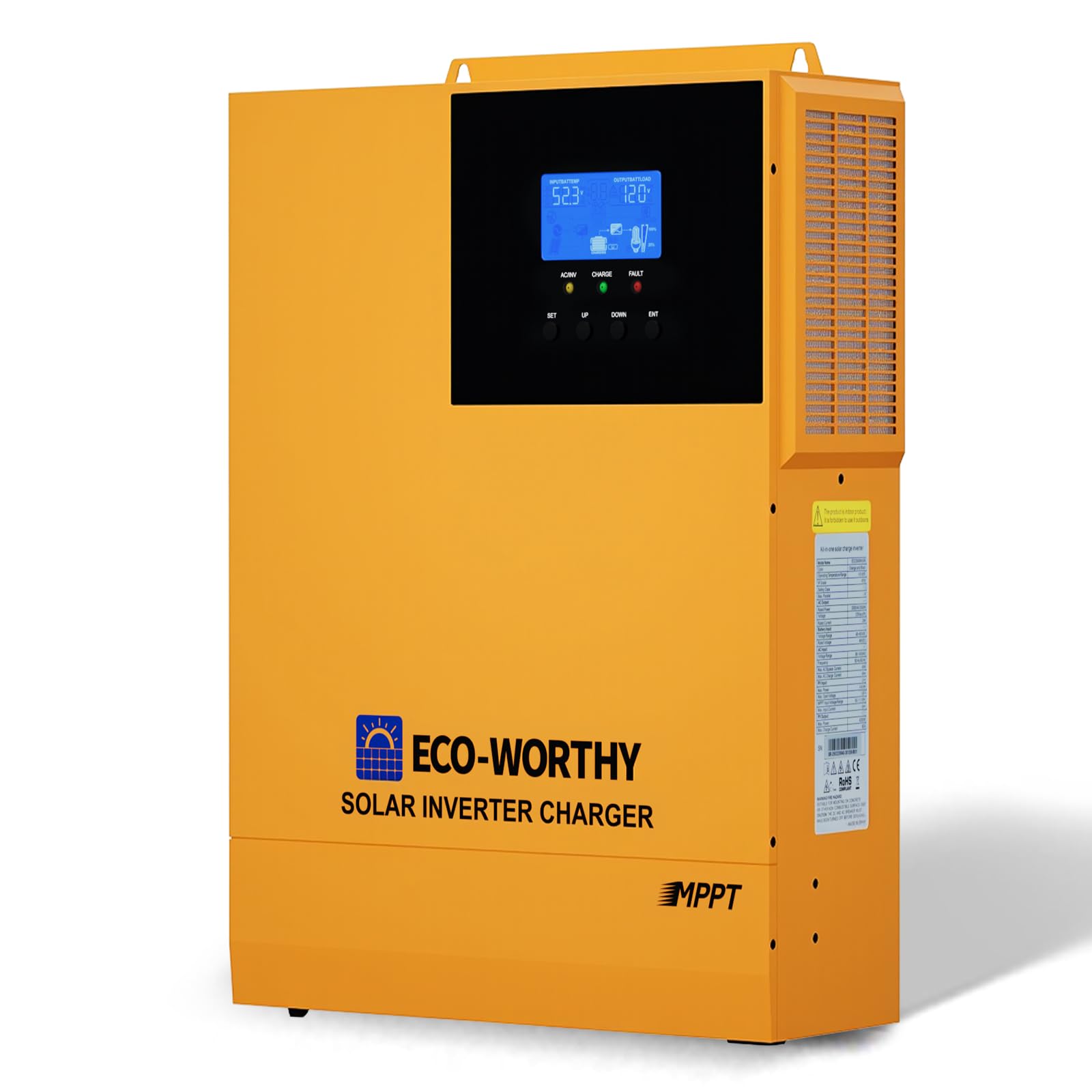 ECO-WORTHY 3500W Pure Sine Wave Solar Inverter Charger,All-in-One 48V Solar Inverter 48V DC-120V AC,80A MPPT Solar Controller,for LiFePO4/Lead Acid Battery,Off-Grid,Home Energy Storage