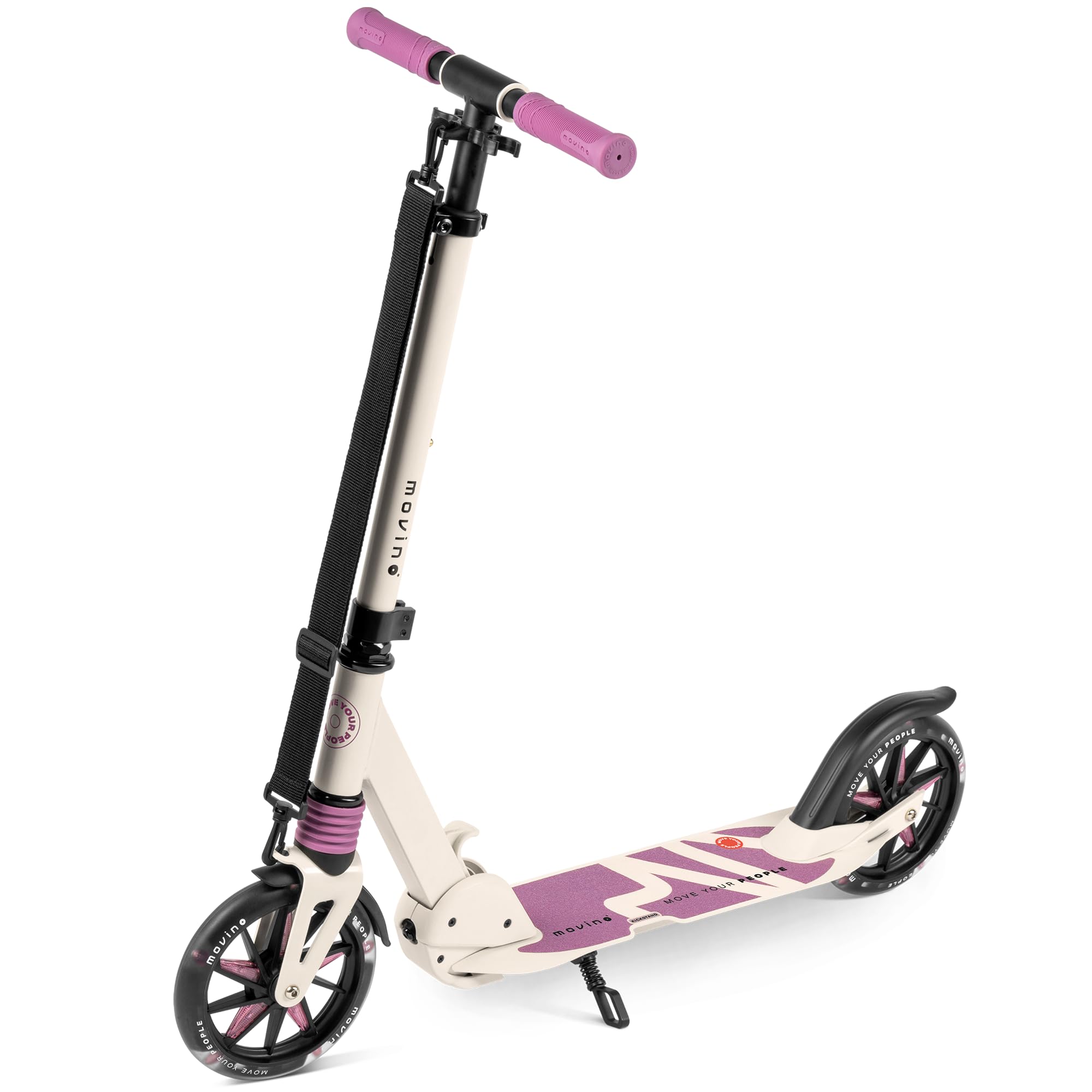 Movino Monopattino Urbano per Bambini e Adulti - Pieghevole - Scooter con Ruote LED Grandi 180 mm - Manubrio Regolabile - fino a 100 kg - City Light