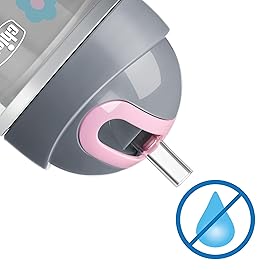 Chicco Flip-Top Straw Cup 9oz | Insulated Toddler Sippy Cup with Soft Silicone Straw | No-Spill | Easy-Clean | BPA-Free | 2pk | For Ages 12+ Months | Floral/Purple Print