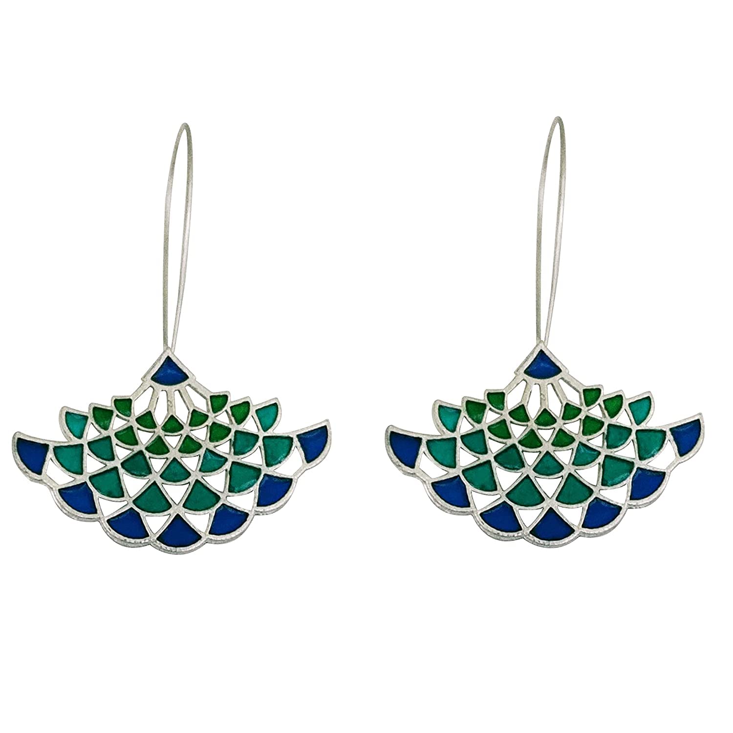 Beautiful Oxidized Silver Plated Blue Peacock Earrings/Dangles/Drops For Women For Party/Function/All Occasions