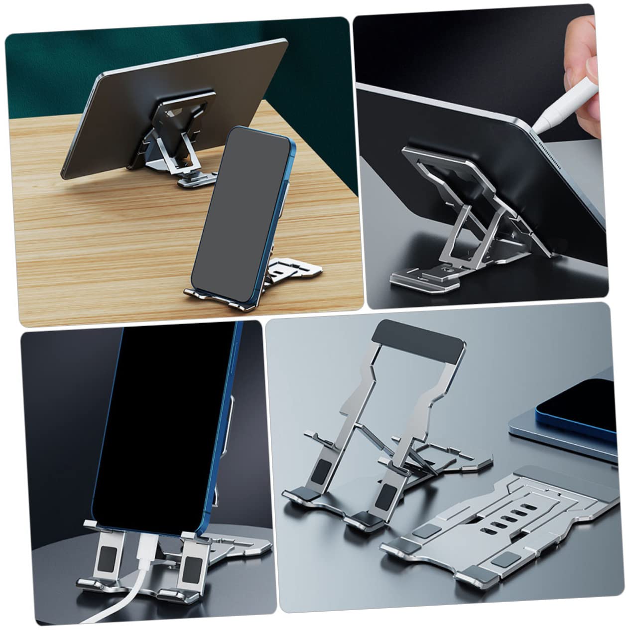 ABOOFAN 3pezzi Supporto Telefonico Per Tablet e Smartphone Porta Telefono Da Scrivania Ultra Sottile Design Stabilità Eccellente