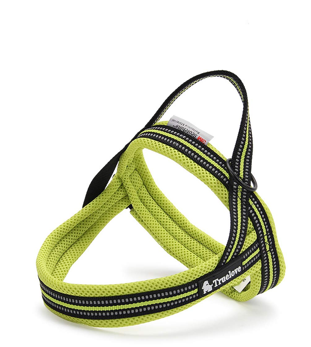 WINHYEPET Dog Harness Nylon Ribbon Comfortable Inner(Neon Yellow,2XS)