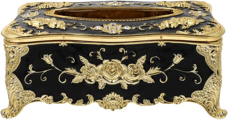 Luxury European Style Acrylic Tissue Box Napkin Case Holder Box Paper Rack Home Office Table Decoration (Color : Gold Size : 8.65 * 4.72 * 3.34cm) (Gold 22.00 * 12.00 * 8.50cm)